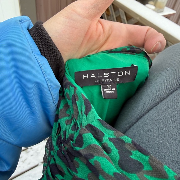 Halston Heritage Emerald One-Shoulder Dress - Picture 12 of 14